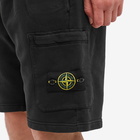 Stone Island Men's Brushed Cotton Sweat Short in Black