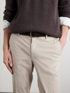 Canali - Tapered Cotton-Blend Twill Chinos - Neutrals