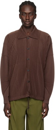 HOMME PLISSÉ ISSEY MIYAKE Brown Heather Pleats Jacket