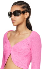 Blumarine Gold Wraparound Sunglasses
