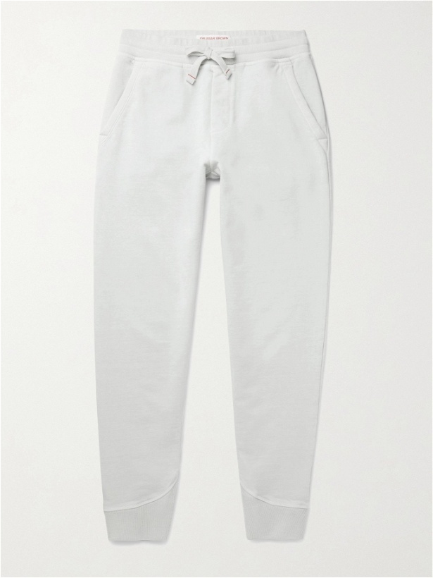 Photo: ORLEBAR BROWN - Duxbury Tapered Garment-Dyed Organic Cotton-Jersey Sweatpants - Gray