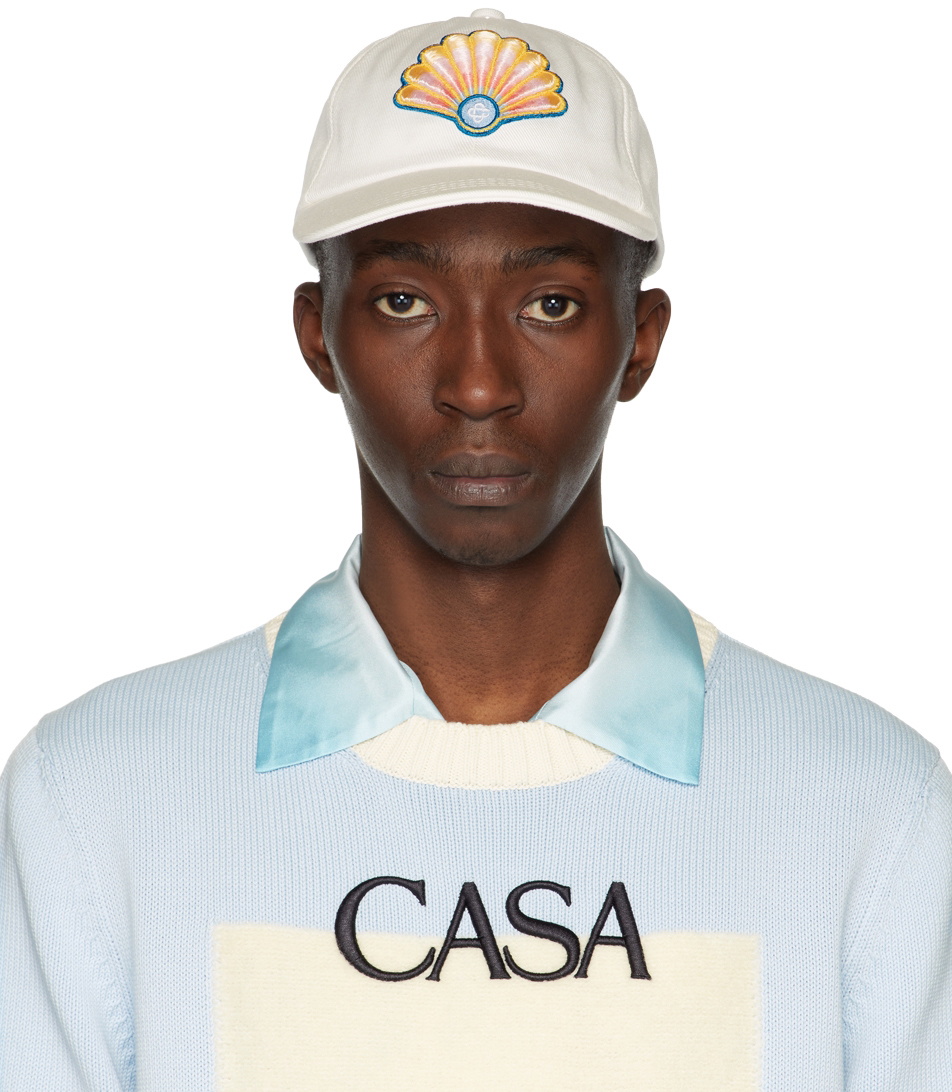 Casablanca Kids Waves Cap in White