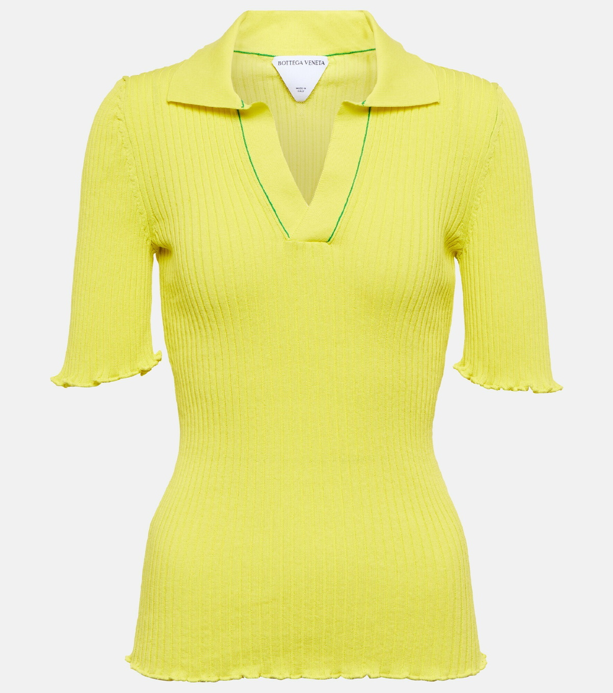 Bottega Veneta - RIbbed-knit polo shirt Bottega Veneta Bottega Veneta - RIbbed-knit polo shirt Bottega Veneta