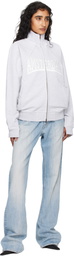VETEMENTS Gray Patched Zip-Up Jacket