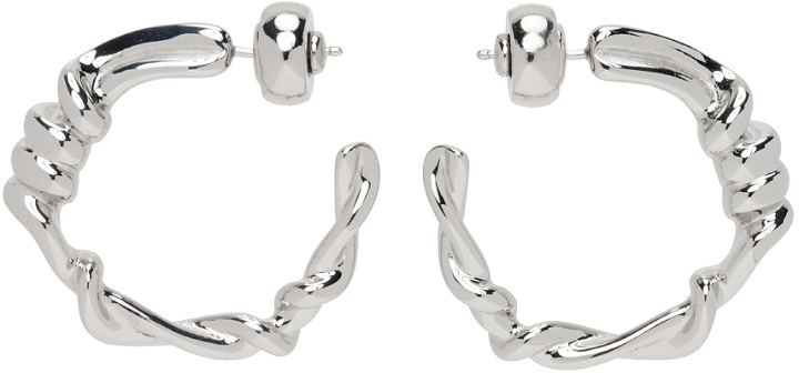 Photo: Givenchy Silver Twisted Hoop Earrings
