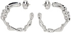 Givenchy Silver Twisted Hoop Earrings