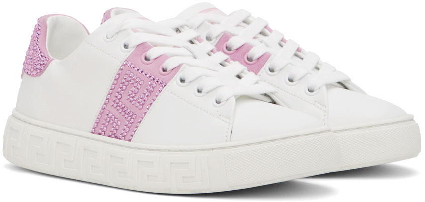 【関税＆送料込み】Versace Greek Sneaker With Crystals Crystal Greca Sneakers | VERSACE US