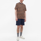 Beams Plus Men's Multi Stripe Pocket T-Shirt in Orange