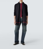 Gucci Web Stripe wool and silk scarf