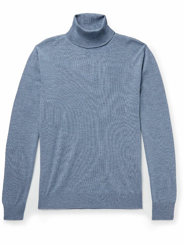 Photo: Canali - Slim-Fit Merino Wool Rollneck Sweater - Blue