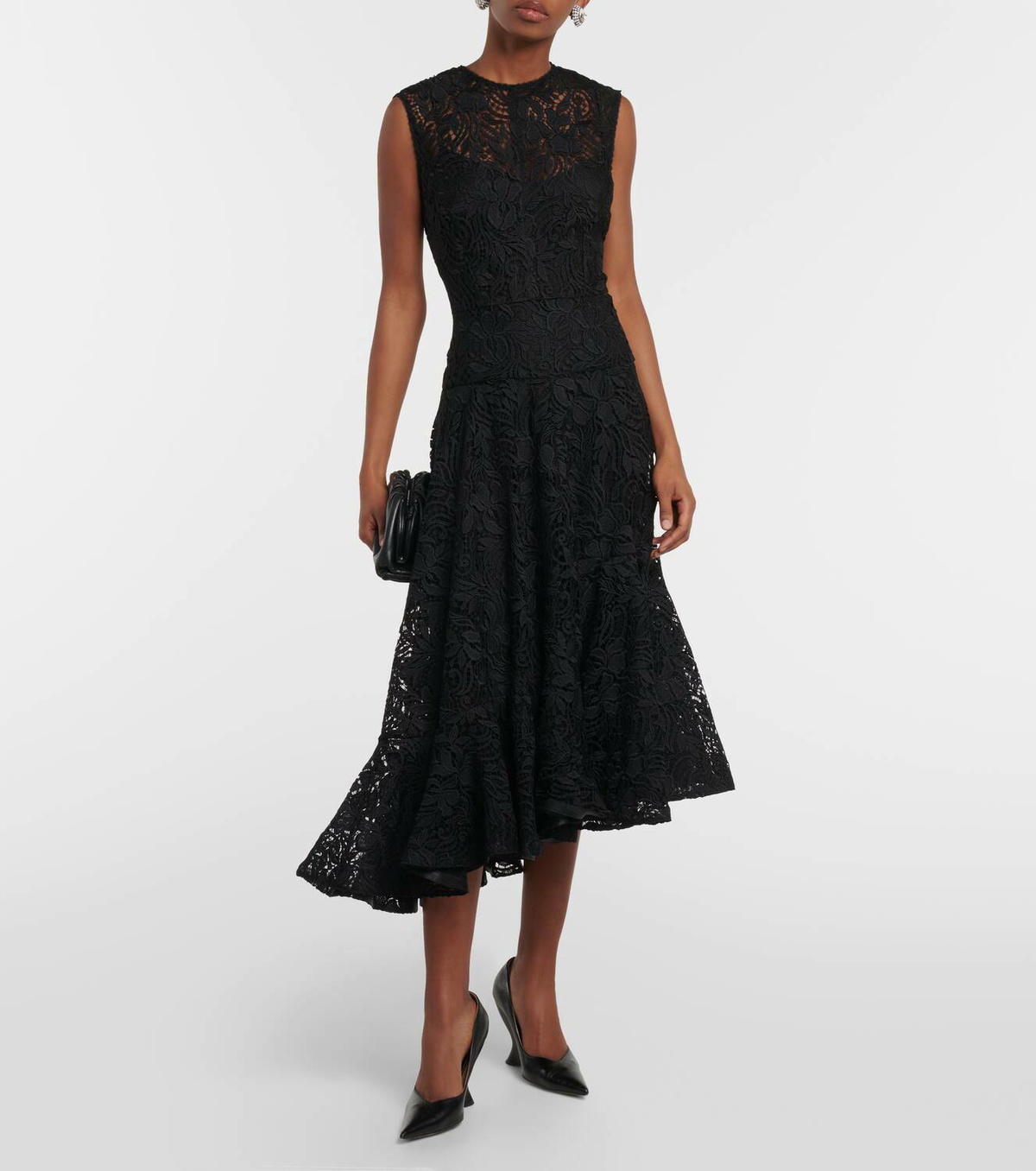 chinese dress ladies Pleated Lace Bustier Midi Dress