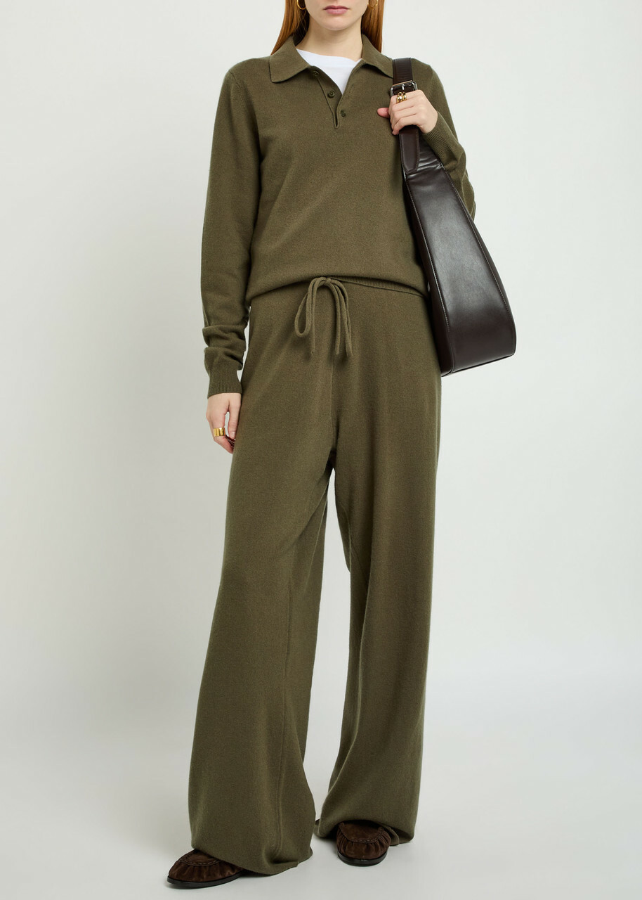 Extreme Cashmere N°462 Slouch Cashmere-blend Trousers - Dark Green - One Size
