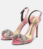 Alexandre Vauthier - Crystal-embellished satin slingback sandals