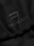 Balenciaga - Oversized Padded Cotton-Jersey Hooded Bomber Jacket - Black