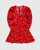 Rotate Birger Christensen Printed V Neck Mini Dress Red - Womens - Dresses