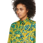 Versace Jeans Couture Green Leopard Barocco Print Shirt