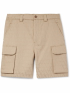 Valentino Garavani - Toile Iconographe Straight-Leg Logo-Jacquard Cotton-Blend Cargo Shorts - Neutrals