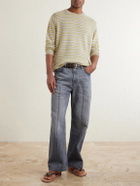 Auralee - Summer Striped Cashmere Sweater - Yellow