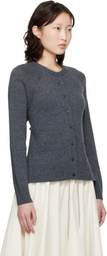 Cordera Gray Merino Wool Open-Back Cardigan