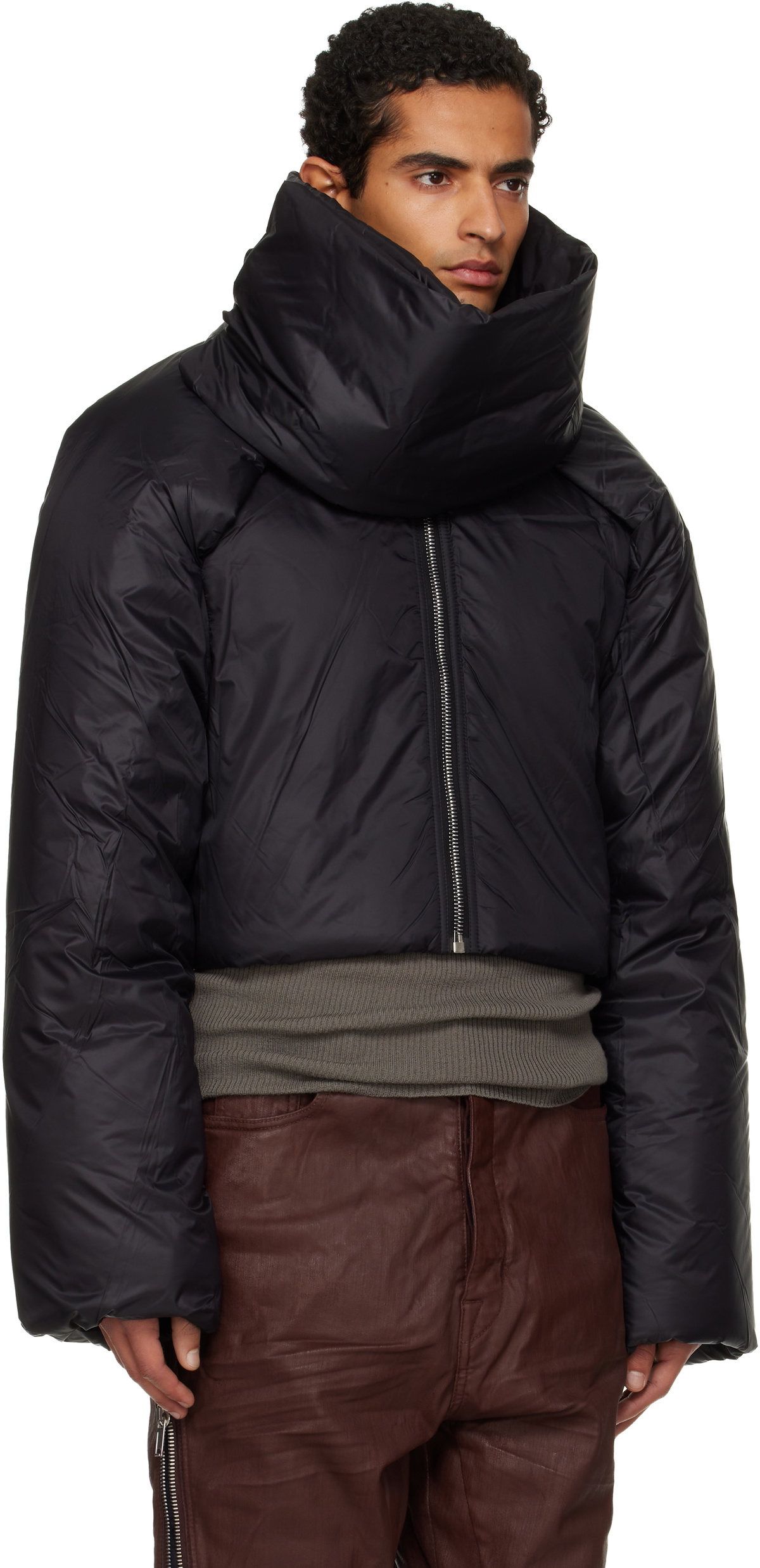 Rick Owens DRKSHDW Black Concordians Convertible Cropped Jacket