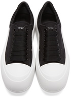 Alexander McQueen Black & White Deck Plimsoll Sneakers