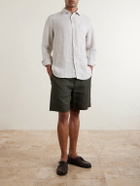 Hartford - Paul Striped Linen Shirt - Gray