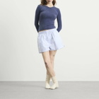Calvin Klein Women's Cotton Poplin Sleep Short in Sera Stripe Blue Descent