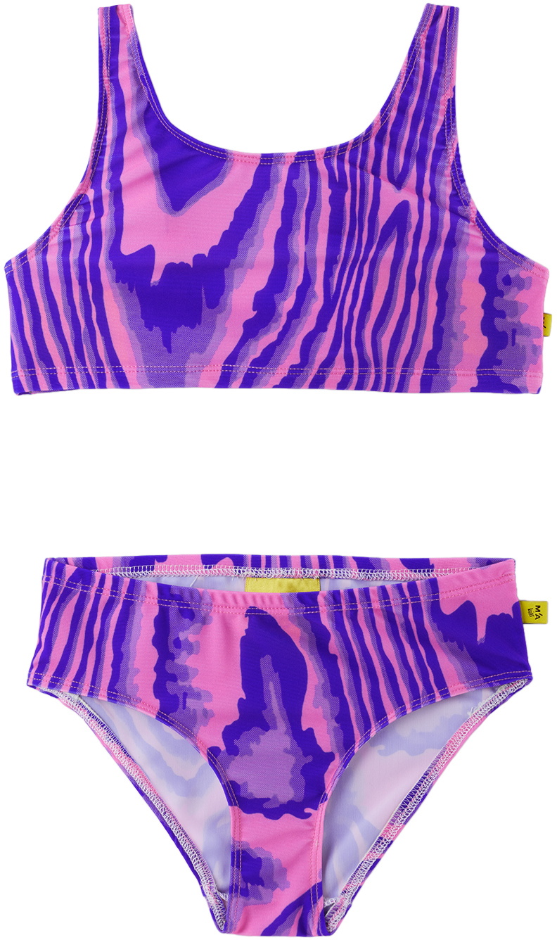 M’A Kids Kids Blue & Pink Printed Bikini