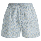 Sunspel Men's Printed Boxer Shorts in Blue Floral Ditsy