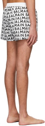 Balmain White Polyester Swim Shorts