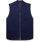 Mr P. - Reversible Wool-Blend and Nylon Gilet - Blue