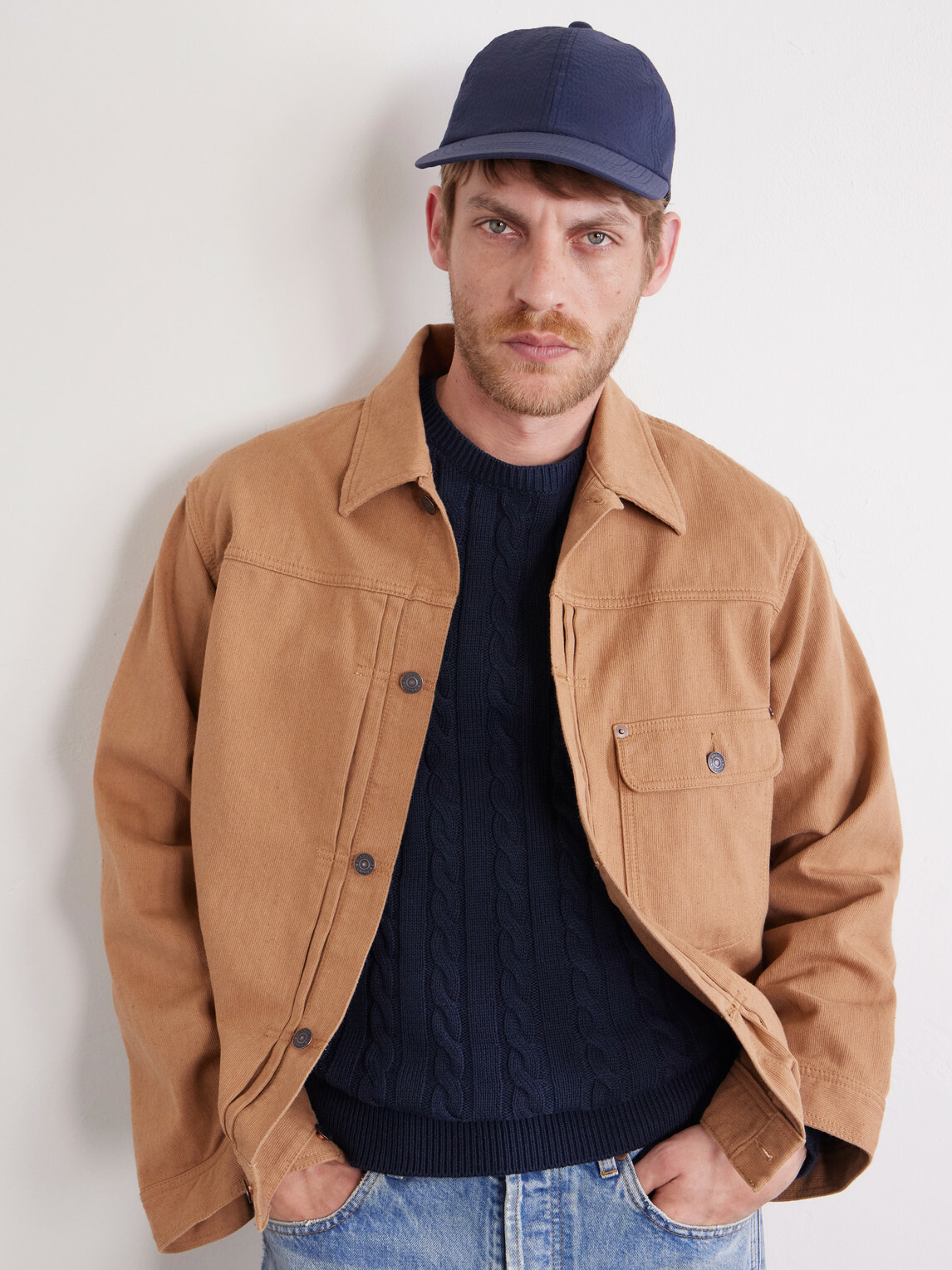 Beams Plus - 6 Panel Regimental Strap Seersucker Baseball Cap