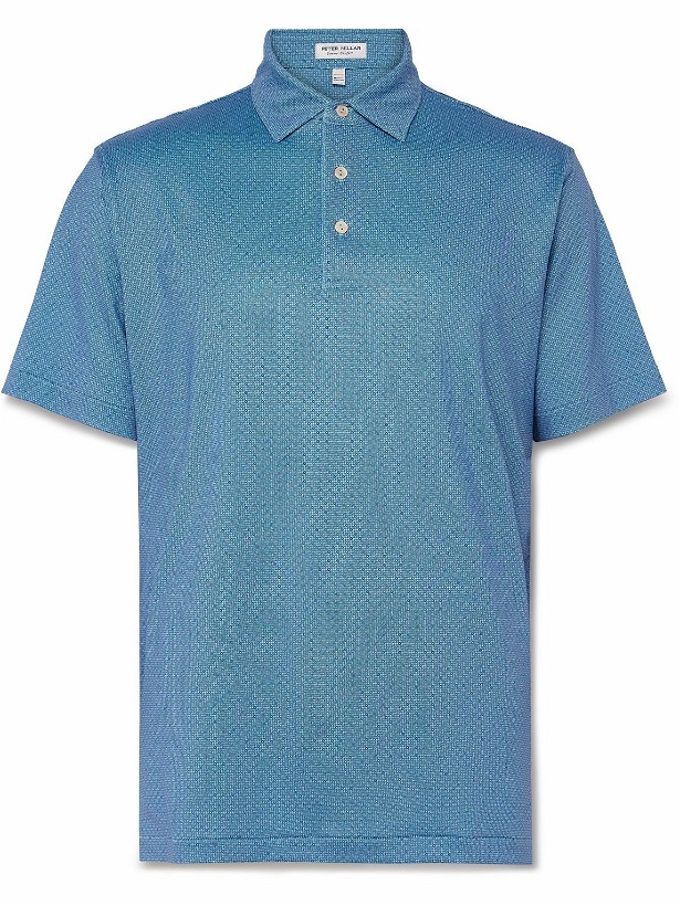 Photo: Peter Millar - Soriano Printed Stretch-Jersey Golf Polo Shirt - Blue