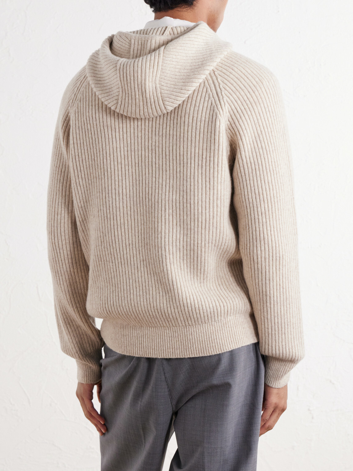 Aimé Leon Dore - Ribbed-Knit Wool-Blend Hoodie - Neutrals