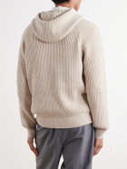 Aimé Leon Dore - Ribbed-Knit Wool-Blend Hoodie - Neutrals