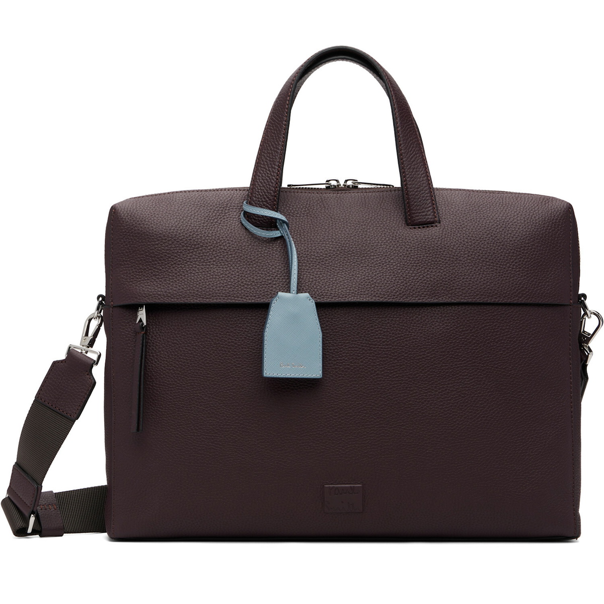Paul Smith Burgundy Leather Double-Zip Folio Briefcase