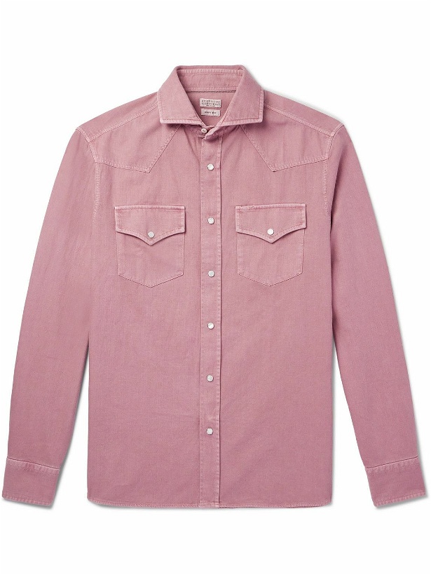 Photo: Brunello Cucinelli - Denim Western Shirt - Pink