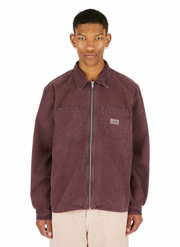 Photo: Washed Zip Overshirt in Purple