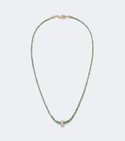 Suzanne Kalan Infinite 18kt gold beaded necklace with diamonds