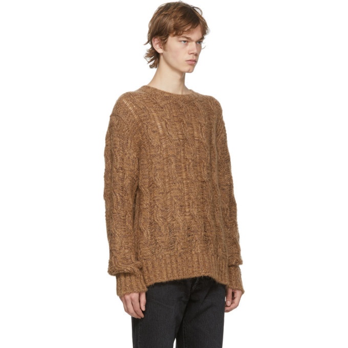 Acne Studios Brown and Burgundy Cable Knit Sweater Acne Studios