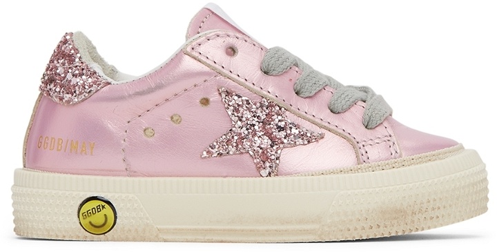 Photo: Golden Goose Baby Pink Glitter May Sneakers