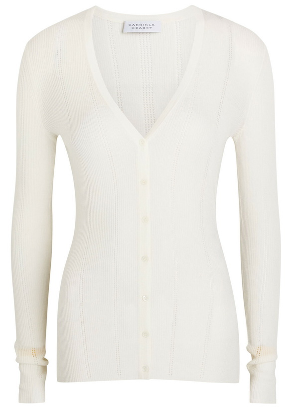 Photo: Gabriela Hearst Lillian Pointelle Wool Cardigan Ivory