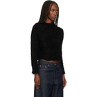 ISSEY MIYAKE Black Shifted Fuzzy Pleats Sweater