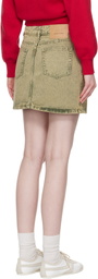 AMI Paris Khaki Cotton Denim Miniskirt