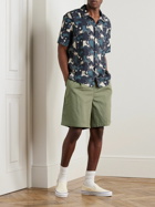 Folk - Wide-Leg Pleated Garment-Dyed Cotton-Twill Shorts - Green