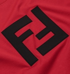 Fendi - Slim-Fit Logo-Appliquéd Cotton-Jersey T-Shirt - Red