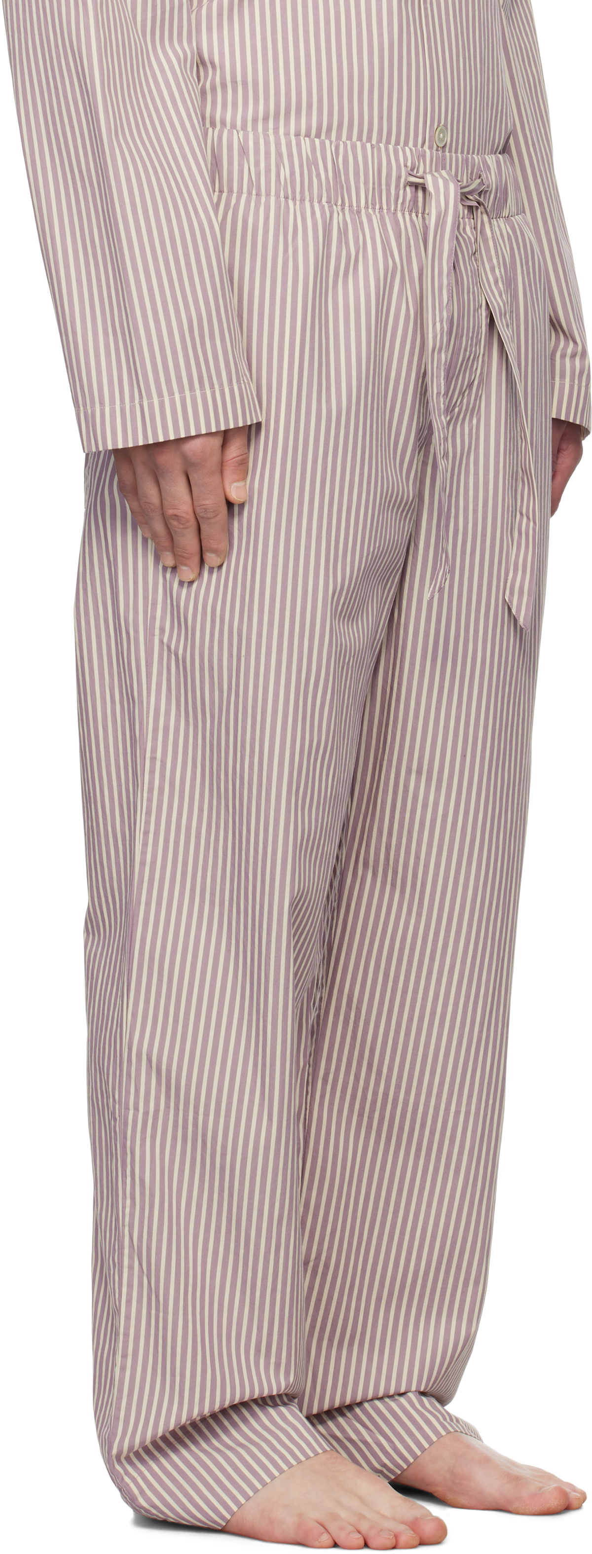 Tekla Purple & White Poplin Pyjama Pants