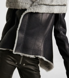 Rick Owens - Shearling-trimmed leather jacket