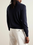 Brunello Cucinelli - Virgin Wool and Cashmere-Blend Polo Shirt - Blue