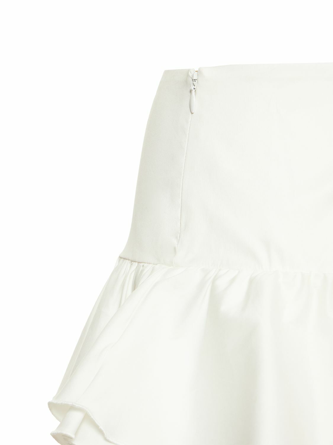 BLUMARINE Cotton Blend Crepe Ruffle Mini Skirt Blumarine